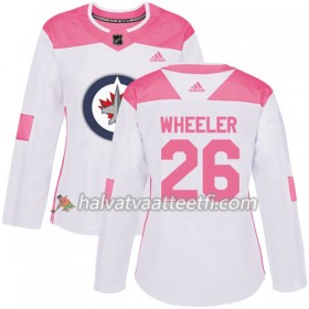 Naisten NHL Winnipeg Jets Pelipaita Blake Wheeler 26 Adidas 2017-2018 Valkoinen Vaaleanpunainen Fashion Authentic